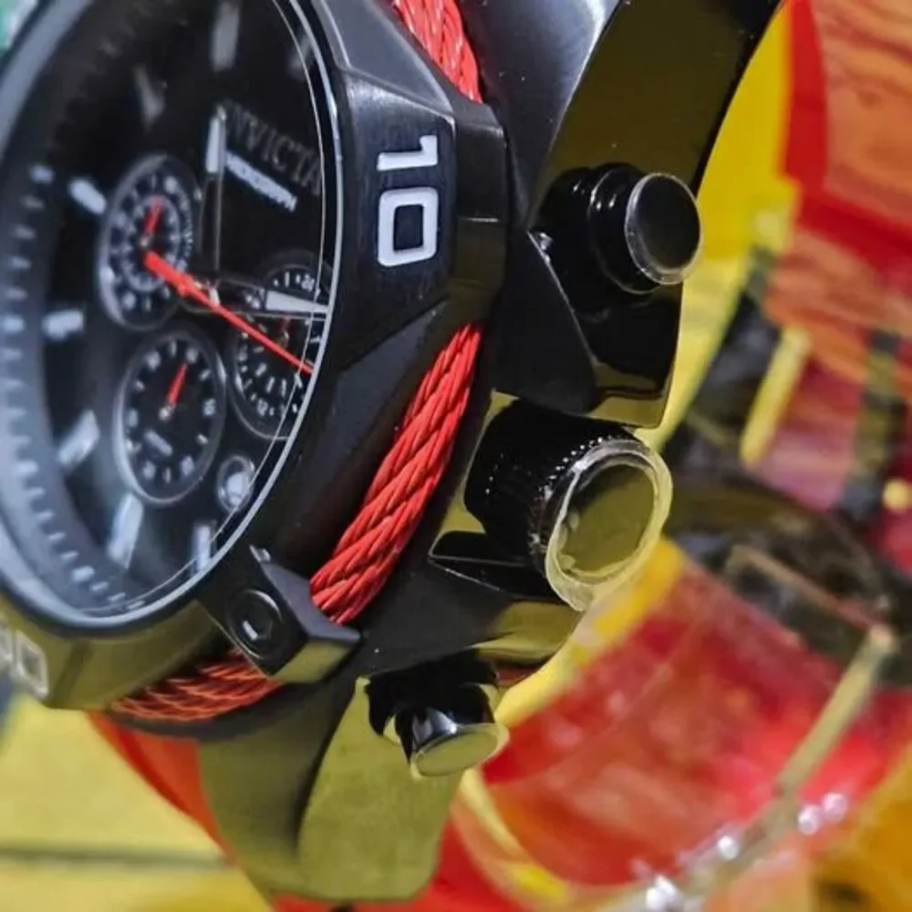 Invicta Bolt Chronograph Red & Black Watch – Men’s 52mm